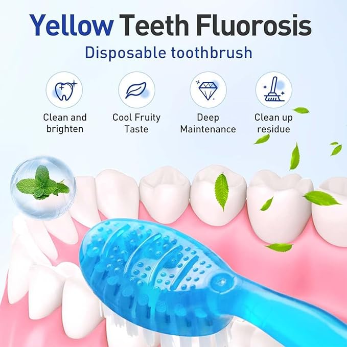 5 in 1 Mini Toothbrushes with Toothpaste, 26Pcs Toothbrush & Floss, All in one Oral Care on The go, 5 in 1 mini Brush, Toothpaste and Floss, Disposable Travel Toothbrush, 3 Set