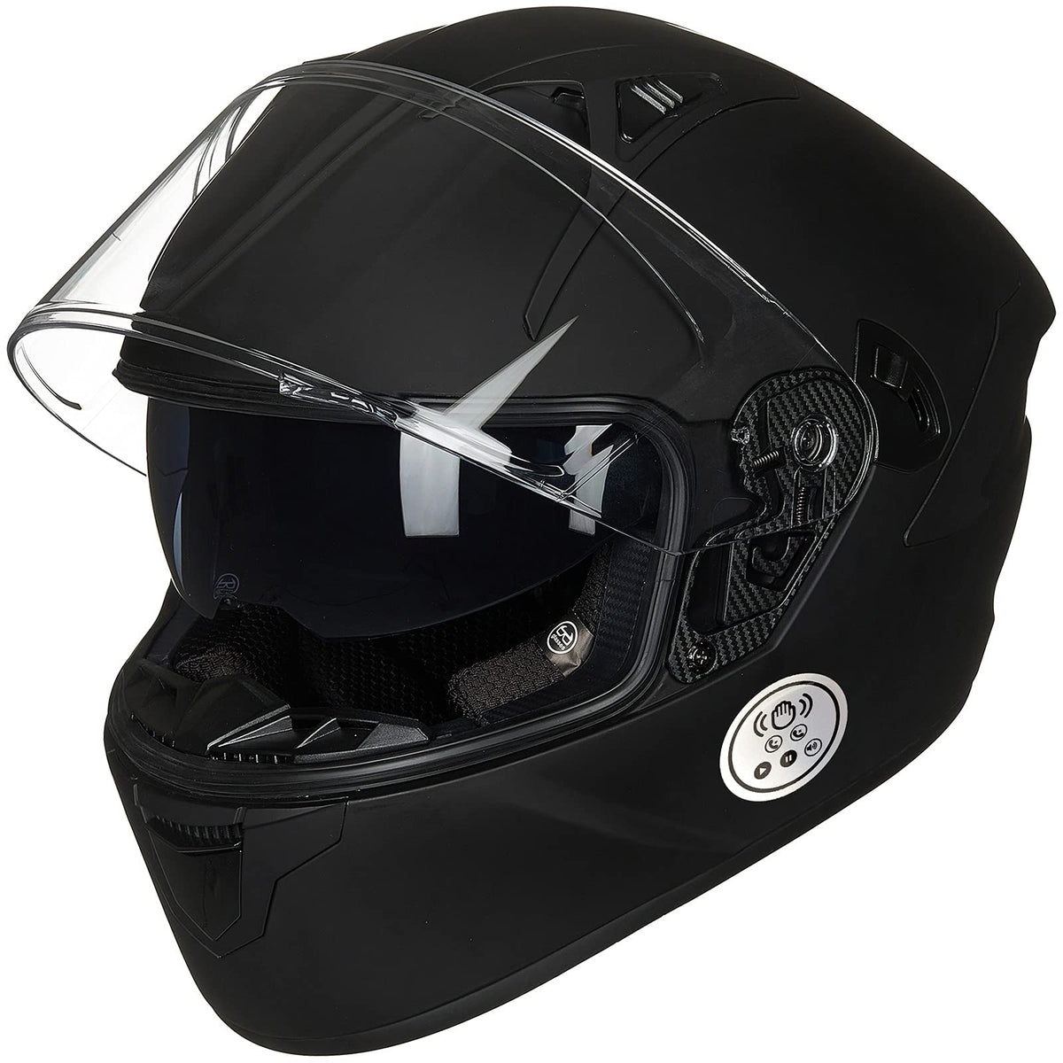 ILM Motorcycle Helmets with Built in Bluetooth Full Face Casco para Moto Dual Visor for Adults Men Women DOT Model-X9(Matte Blac