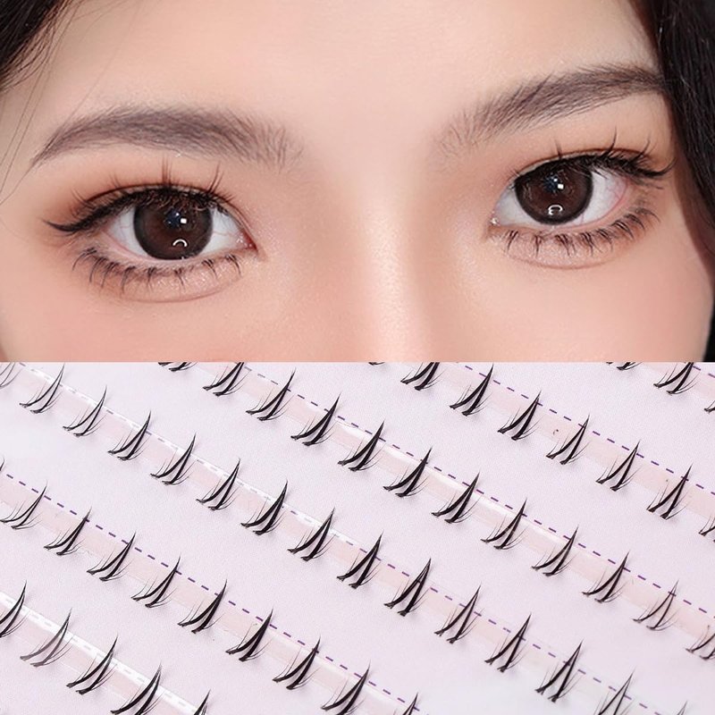 Bottom Lash Clusters Lower Lashes DIY Eyelash Extensions 180PCS 7MM Wispy Natural Look Clear Band False Lashes Individual Bottom Fake Eyelashes (MQ201)