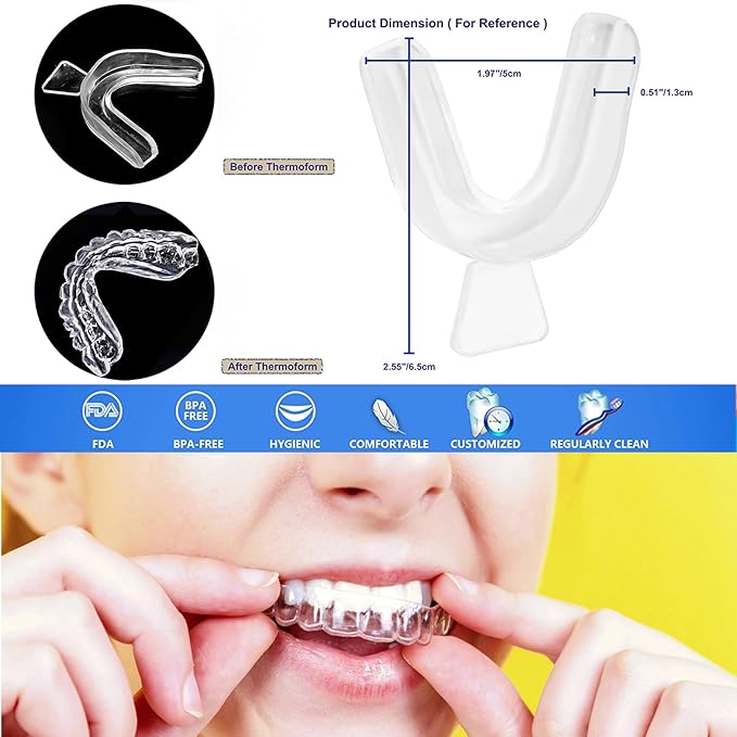 14pcs Dental Trays for Whitening Teeth, Thin Thermoform Moldable Mouth Tray for Teeth Whitening, Teeth Whitener Trays Kits Mouth Guard Care Oral Hygiene Tooth Tool