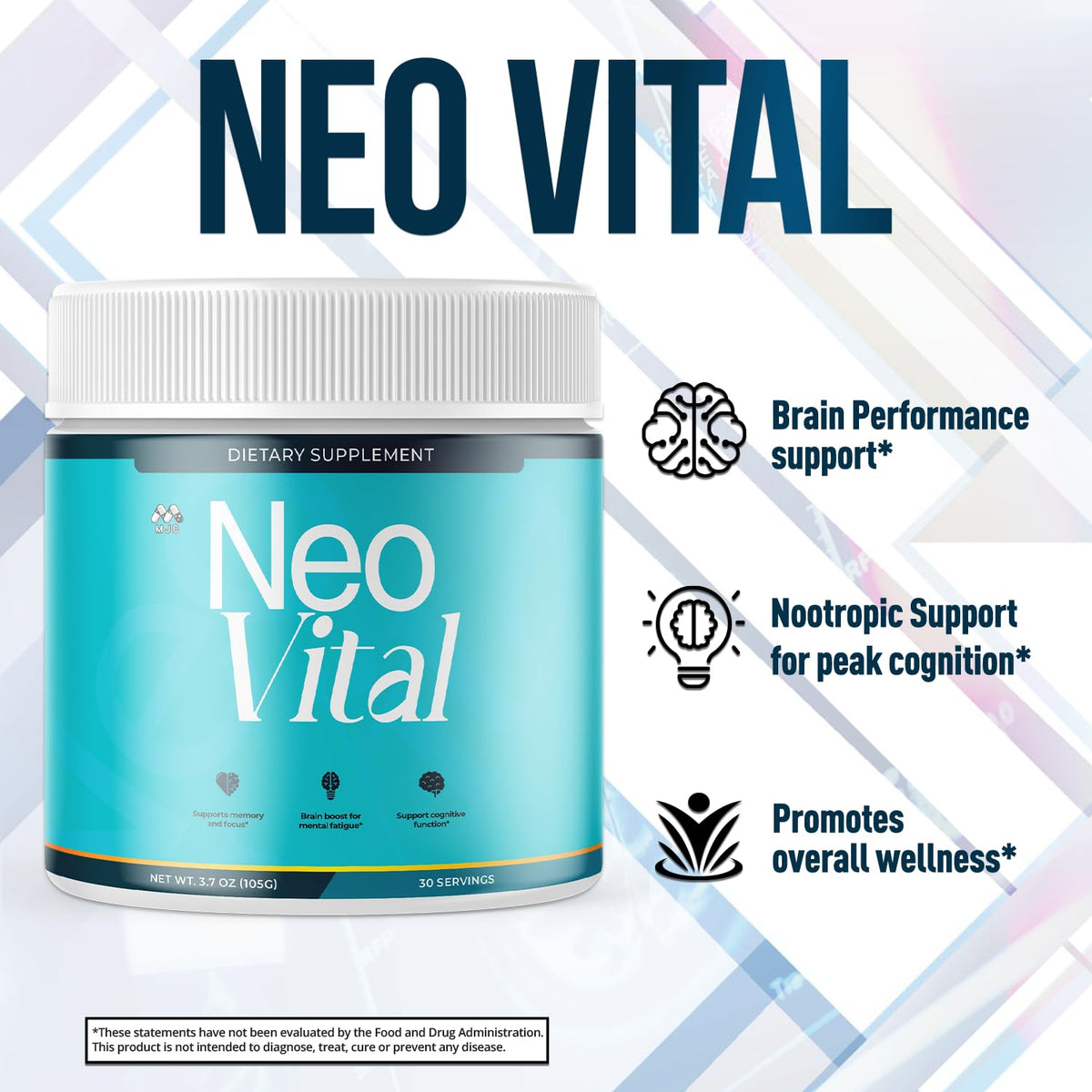 (2 Pack) Neo Vital Powder, Official NeoVital Powder Mixture with All Natural Ingredients, Neo Vital Advanced Formula Health & Overall Wellness Support with Maximum Strength Multivitamin (60 Servings)