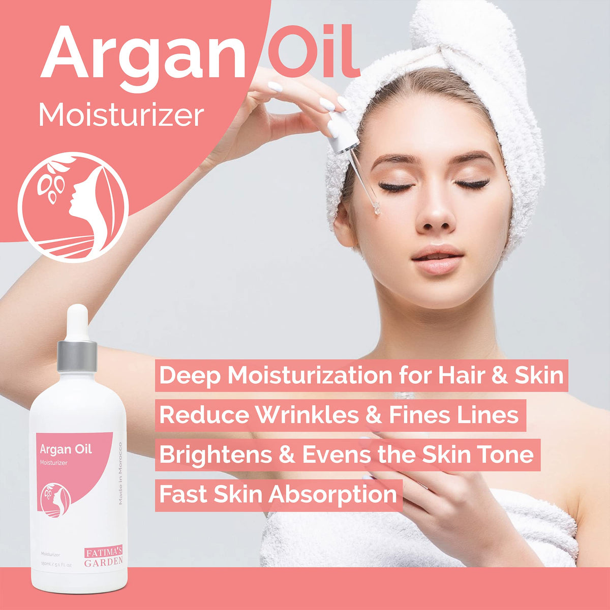 Fatima's Garden Argan & Lavender Oil - Soothing Moisturizer, 100ml