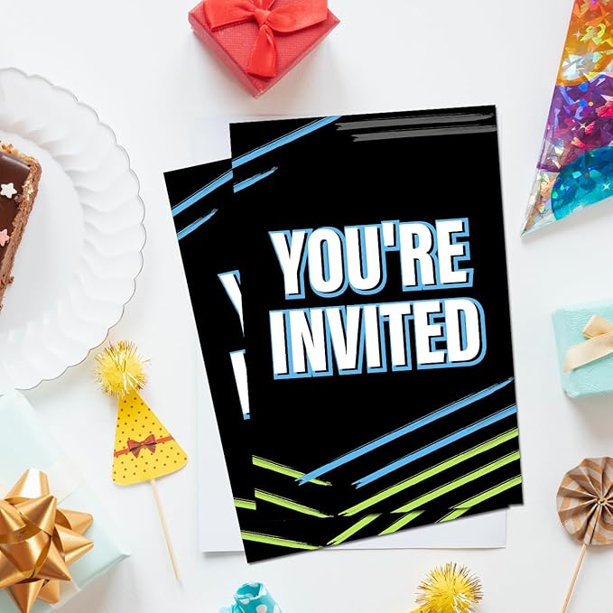 Soiceu Teen Boy Birthday Invitations Bruh Birthday Party Invites with Envelopes Set of 20