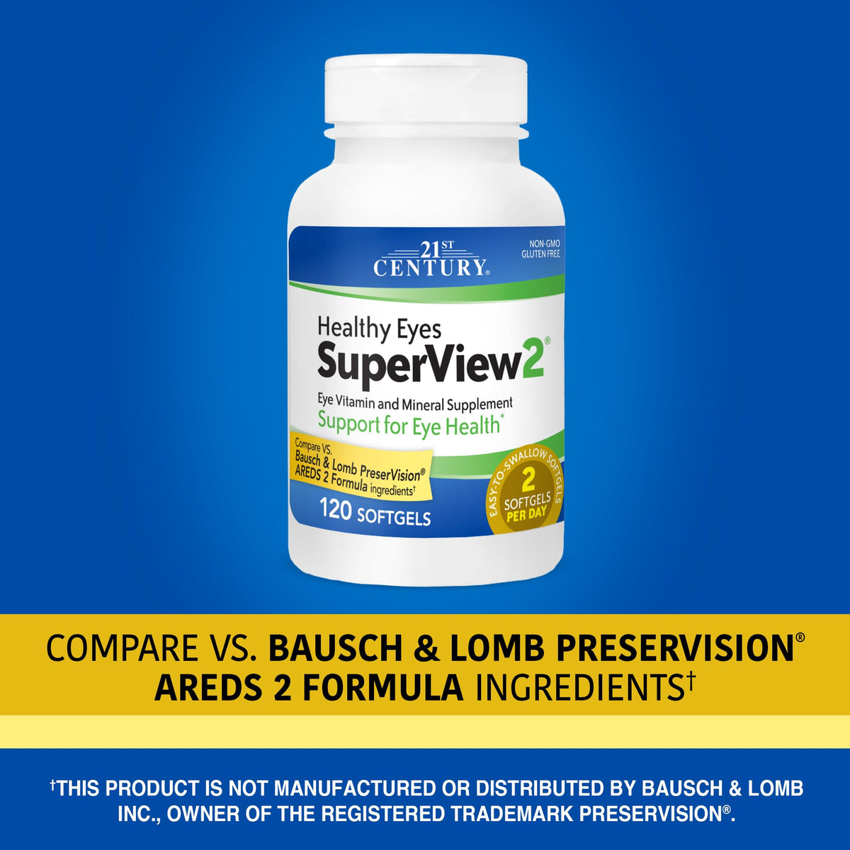 21st Century Healthy Eyes SuperView 2 Softgels, 120 Count