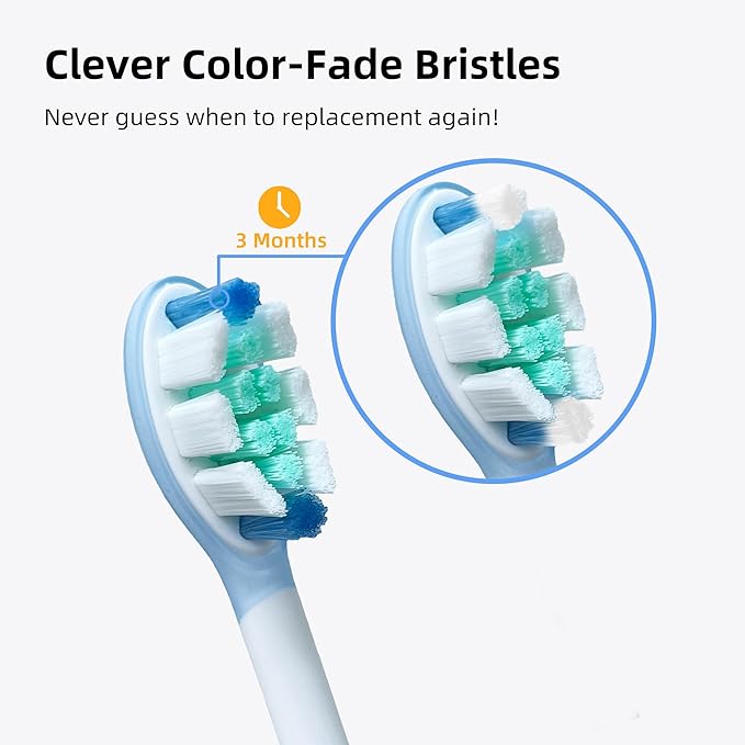 Plaque Control Replacement Heads for Philips Sonicare, Electric Toothbrush Replacement Heads for Adults, Soft Bristles, White 10 Pack