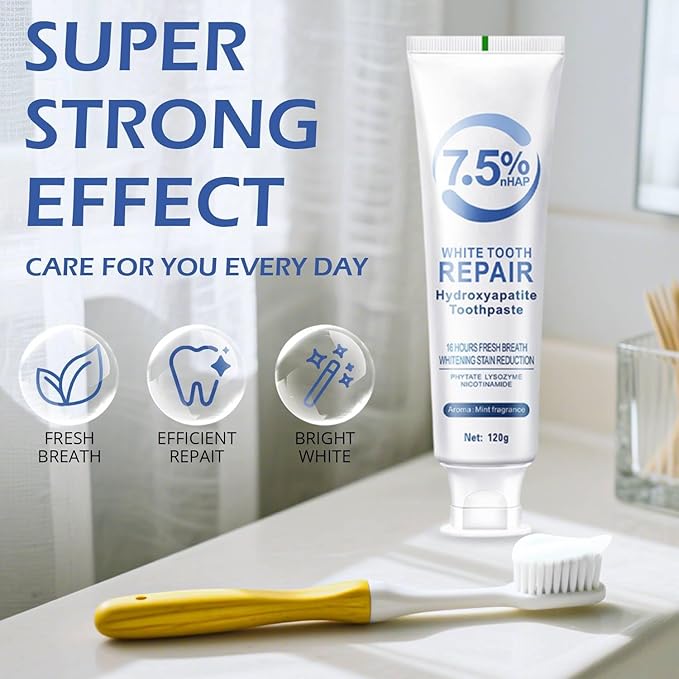 Hydroxyapatite Toothpastes for Enamel Protection and Tooth Strengthening, Gentle Mint, Safe for Sensitive Teeth, Daily Oral Care for Fresh Breath & Oral Health (1)