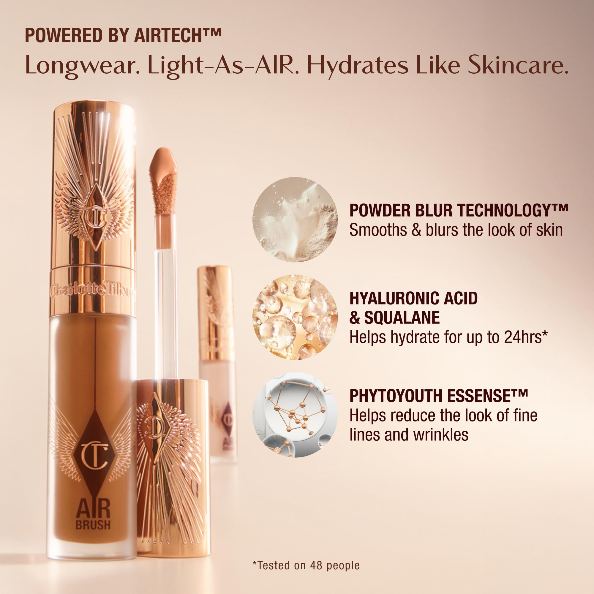 Charlotte Tilbury AIRbrush Flawless Blur Concealer - Concealer for Dark Circles, Blemishes & More - Hydrating, Full Coverage with a Natural Matte Finish - 2 Fair