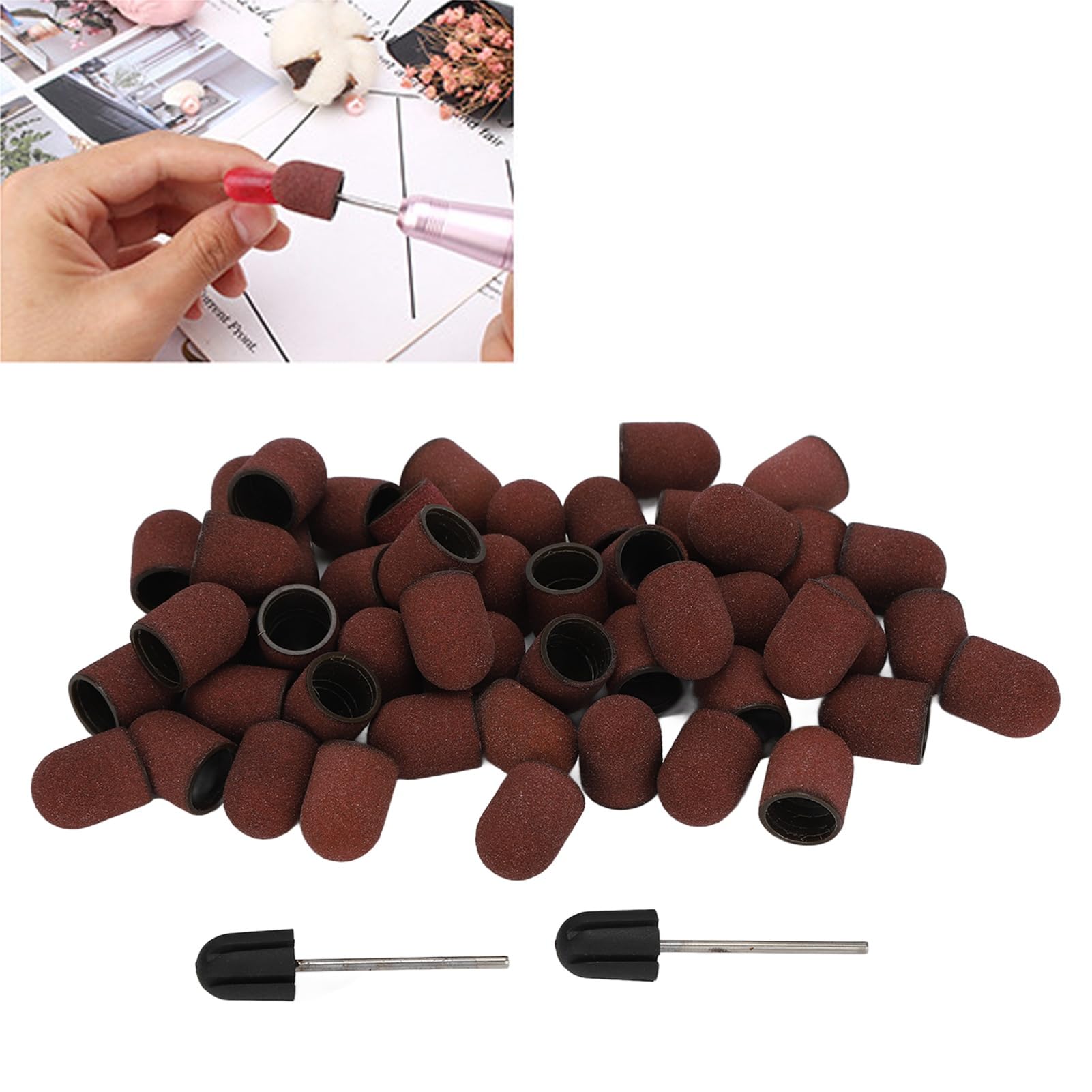 50PCS Nail Drill Bit Set - Sanding Bands for Nails, Professional Polish & Trim, Easy to Use, Compatible with Nail Drill, 20x16mm Size