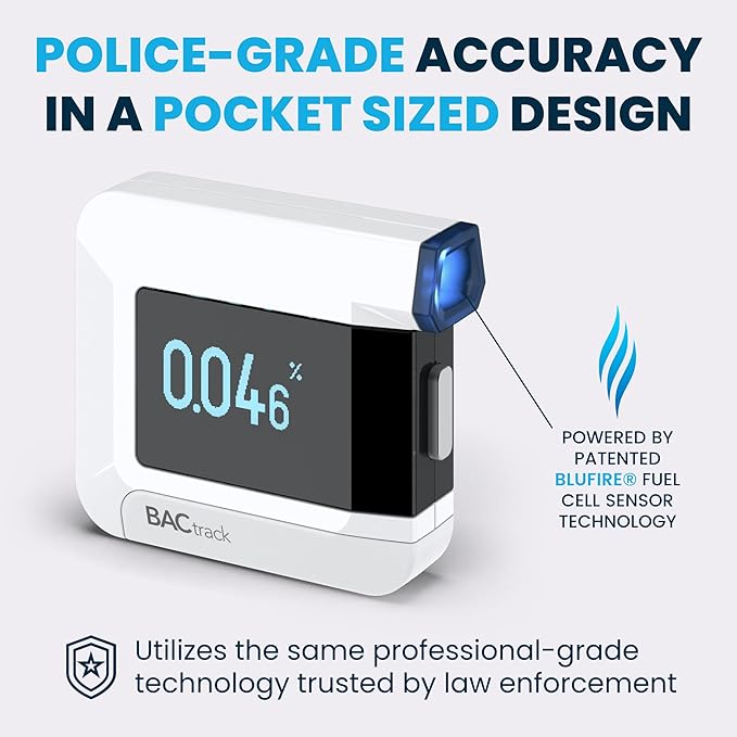 BACtrack C8 Breathalyzer | Professional-Grade Accuracy | Optional Wireless Smartphone Connectivity | Compatible w/ Apple iPhone, Google & Samsung Android Devices | Apple HealthKit Integration