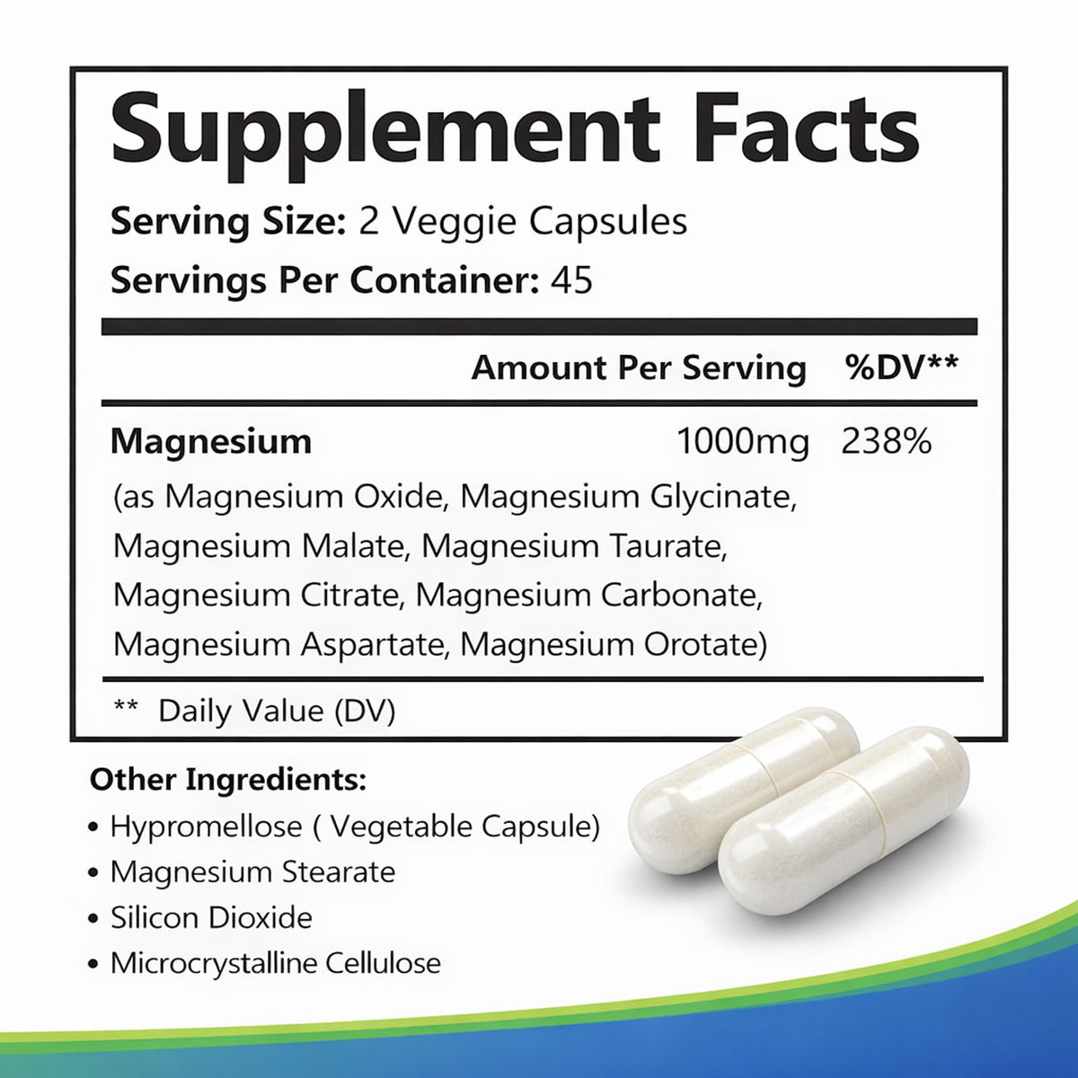 Top Nurex Magnesium Complex 1000 mg, 90 Capsules