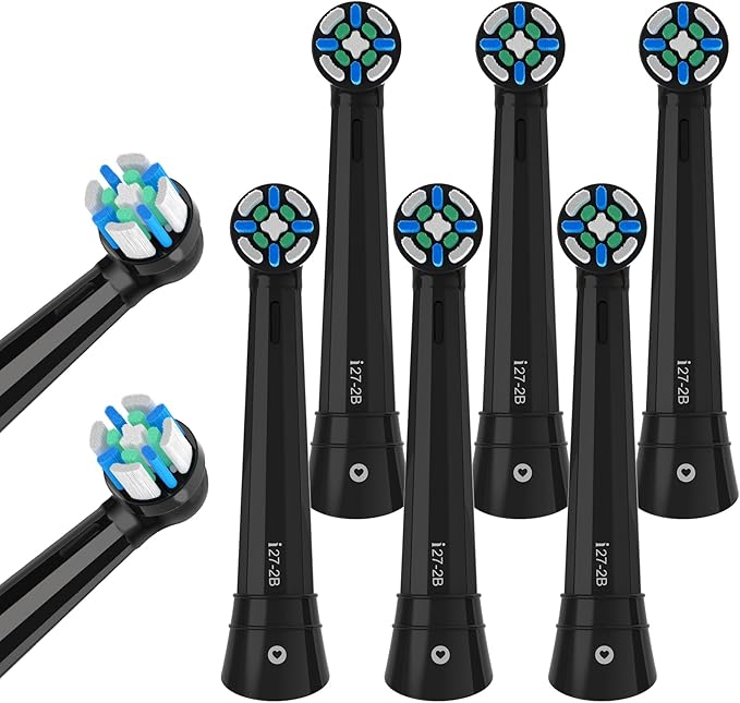 8 Pack IO Replacement Brush Heads Compatible with Oral B iO 2/3/4/5/6/7/8/9/10/Deep Clean Series Electric Toothbrushes, IO Brush Head for Teeth Cleaning (Black)