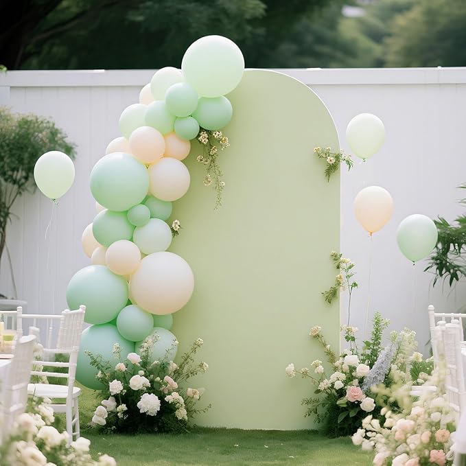 Ledido Wedding Arch Backdrop Cover 6FT Arch Covers Fitted Stretchy Spandex Round Top Stand Backdrop Cover for Wedding Banquet Ceremony Birthday Party Baby Shower Event Decoration,Sage Green
