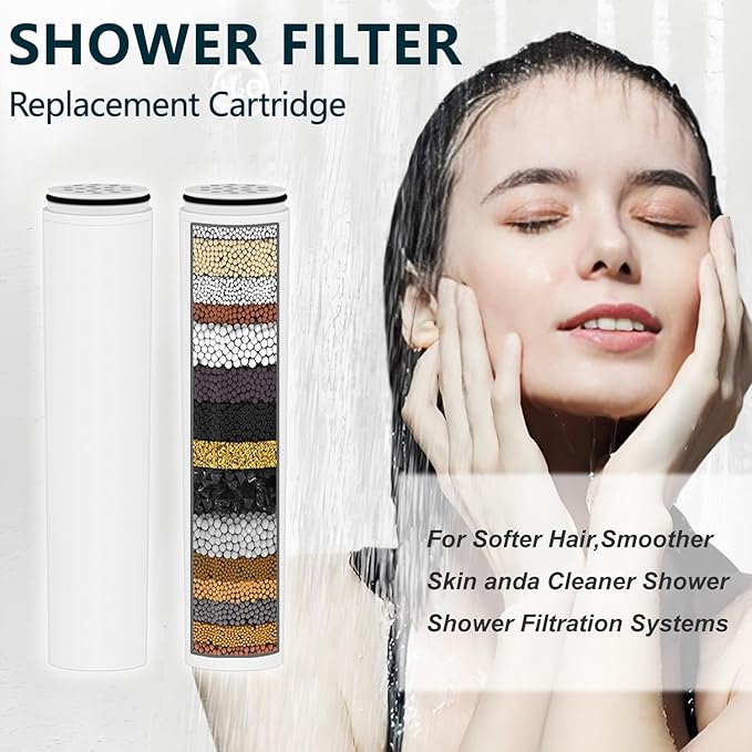 AWO 3 PACK Replacement Shower Head Filter Cartridge Compatible with Cobbe Handheld Showerhead,Multi Stage Shower Filtration Systems for Hard Water Reduces Chlorine,Fluoride and Harmful Substance