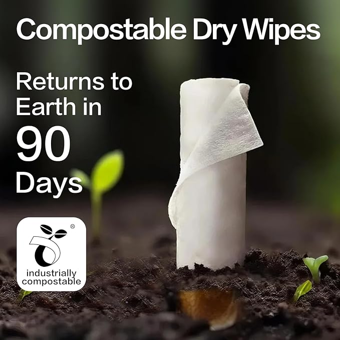 Winner 100% Cotton Dry Wipes, USDA Certified Baby Wipes, Soft & Gentle, Hypoallergenic & Unscented for Baby Sensitive Skin, Use Wet/Dry for Diaper Changes, Meals & Cleanup, 600 Count, Pack of 6