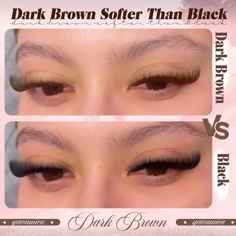 Dark Brown Lash Clusters 80D Fluffy Wispy Volume Cluster Eyelash Extensions D Curl 10–18mm Individual Cluster Lashes 240PCS Brown Eyelash Clusters DIY Lash Extension for Natural Glam Look by Yawamica