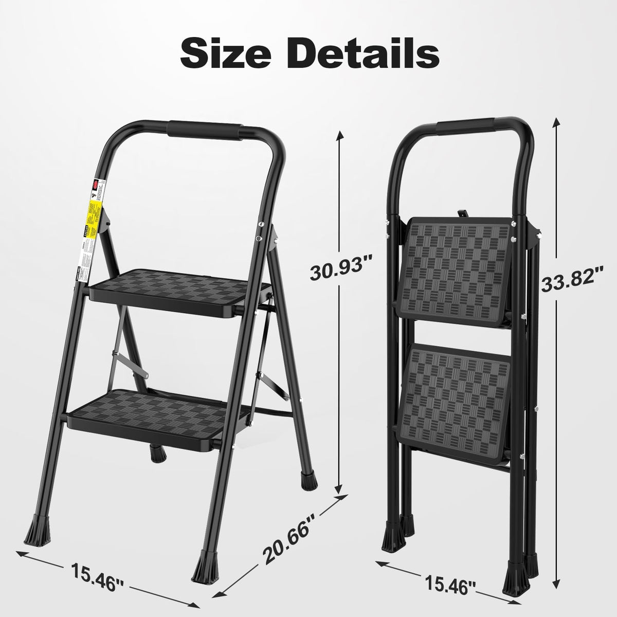 HBTower 2 Step Ladder, Step Stool for Adults,2 Step Ladder Folding Step Stool with Wide Pedal Ergonomic Design