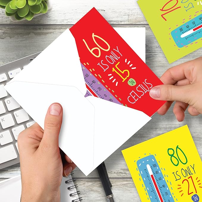NobleWorks Assortment Pack of 3 Hilarious 607080th Milestone Birthday Greeting Cards with Envelopes For Men and Women (3 Designs, 1 Each) Celsius Major Milestones VC10230MBG-C1x3