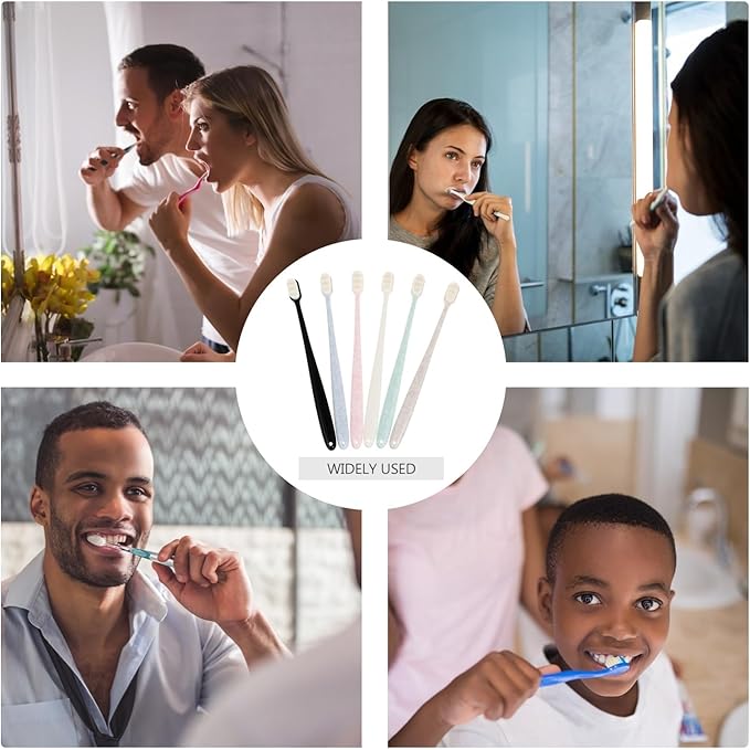 6pcs Super Soft Manual Toothbrushes for Adults Gentle Bristles for Deep Cleaning Plaque and Travel-Friendly Oral Care