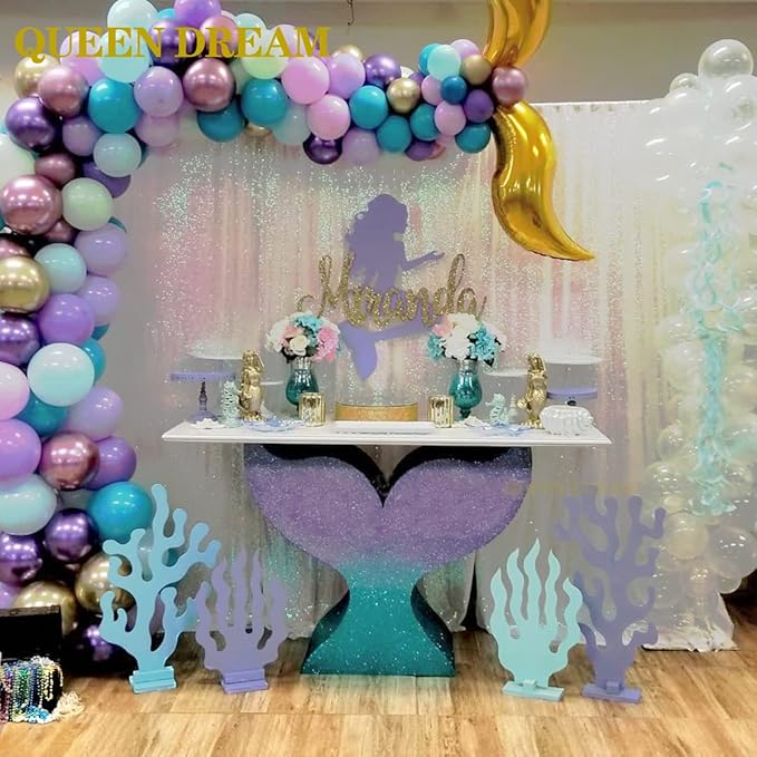 Sparkly White Iridescent Backdrop 4 Pieces 2FTx8FT Sequin Backdrop Curtains for Wedding Party