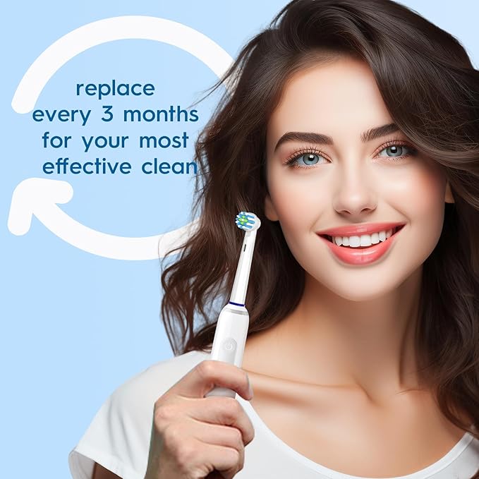 Replacement Heads Compatible with Oral b Series Electric Toothbrush, Refills Heads with Medium Bristles Compatible with Braun Oral B Pro 1000, Genius X, Smart 1500 (16 White)