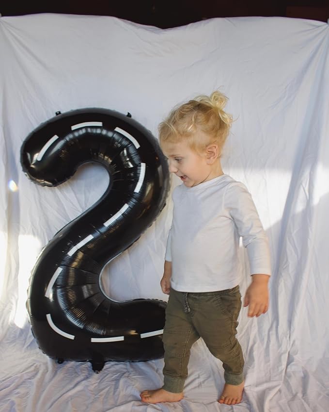 Race Car Number 5 Balloon 40 Inch, 5 Balloon Number, 5th Birthday Decorations, Race Car Party Supplies for Boys Girls