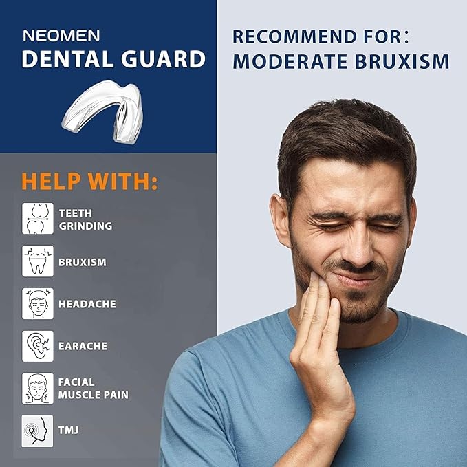 Mouth Guard for Teeth Grinding at Night: Moldable Custom Dental Guard for Sleeping - Nighttime Protection for Teeth Grinding 4 Packs - 12 Cleaning Tablets