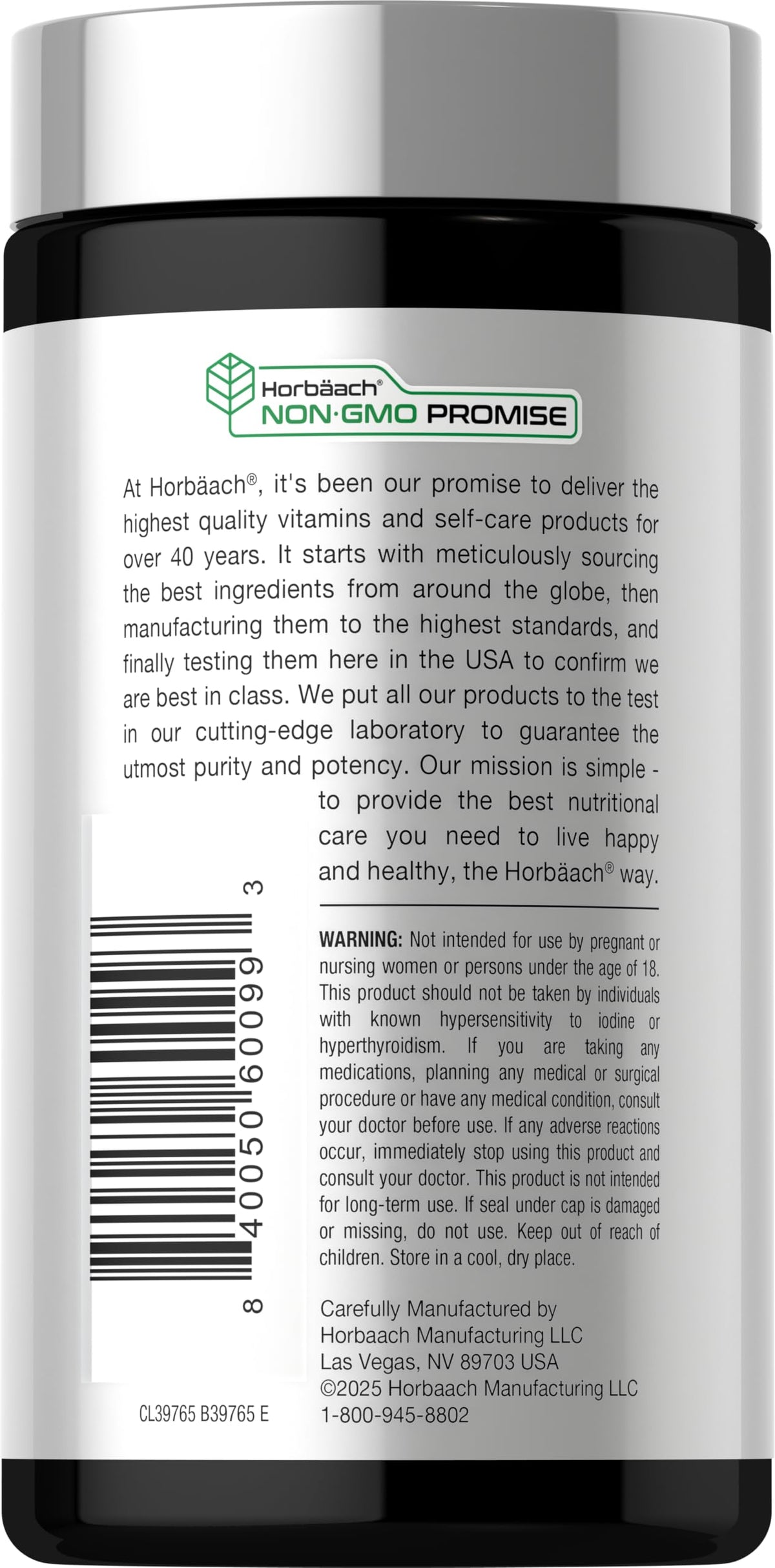 Horbäach Brown Seaweed Extract Capsules | 200 Pills | Fucoxanthin Supplement | Non-GMO, Gluten Free