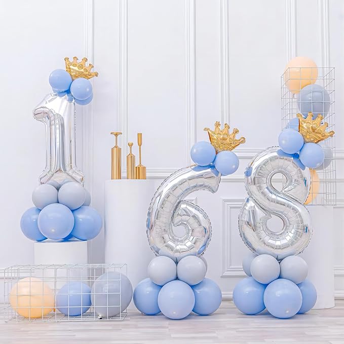 40 Inch Silver Number Balloons, Helium Mylar Foil Number Balloons for Birthdays, Number 8 Balloon for Party Wedding Bachelorette Birthday Bridal Shower Graduation Anniversary Celebration Party Decorations Supplies
