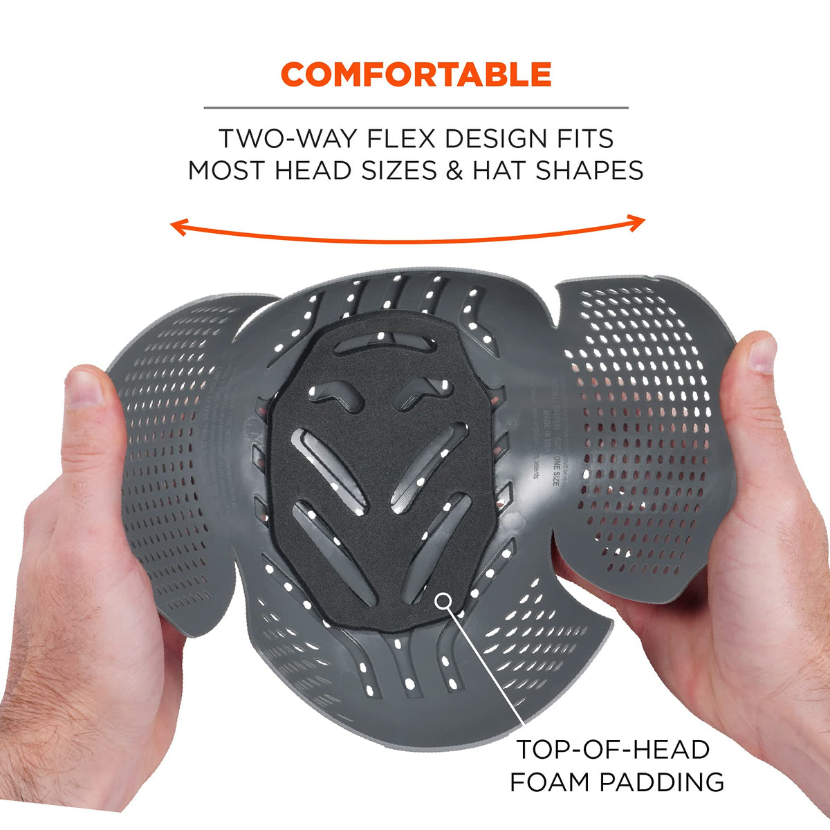 Ergodyne Skullerz 8945F(x) Universal Bump Cap Insert with Extra Venting, Fits Into Any Baseball Hat, 2-Pack, Charcoal