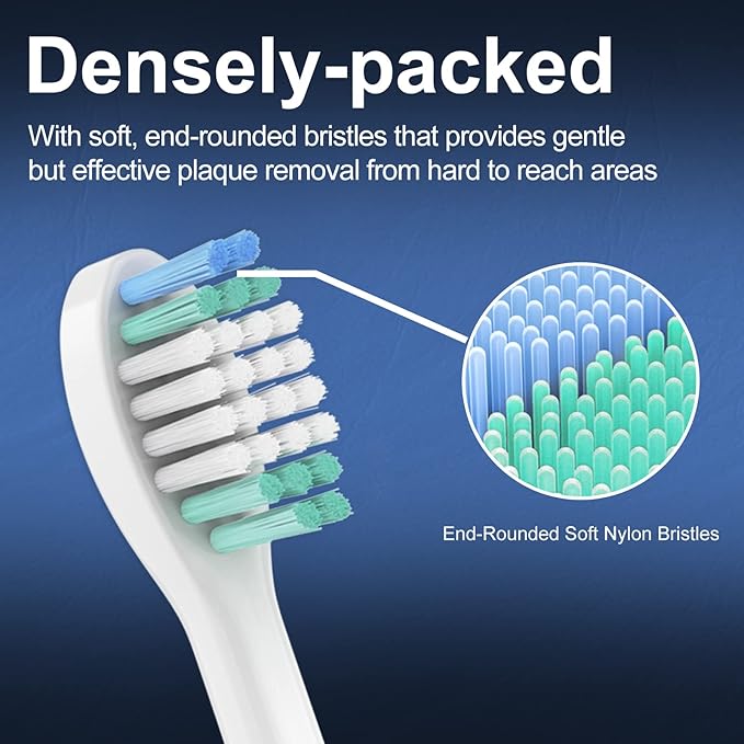Replacement Toothbrush Heads for AquaSonic Black Series, Vibe Series, Black Series Pro,and for Duo Pro Electric Toothbrush White, Pack of 10