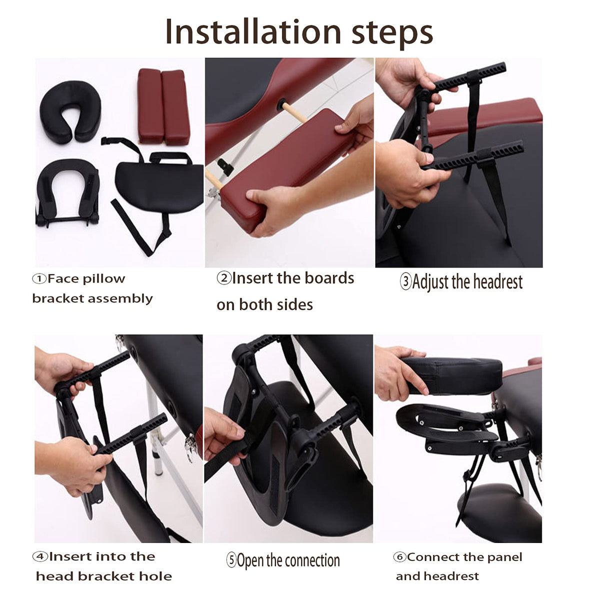 HOINCO Massage Table Massage Bed Headrest Replacement Adjustable Massage U-Shaped Pillow for Beauty Bed Universal with Elastic Memory Foam Face Pillow Set Accessories Massage Equipment