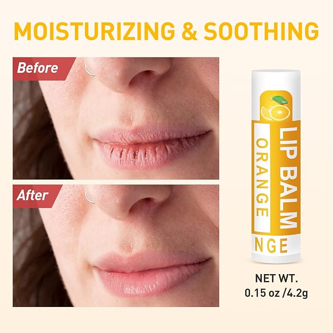 DMSKY 12 Pack Lip Balm, Natural Lip Balm Bulk with Vitamin E and Coconut Oil, Moisturizing Lip Balm for Dry Cracked Lips, Lip Balm for Stocking Stuffers - 12 Flavors