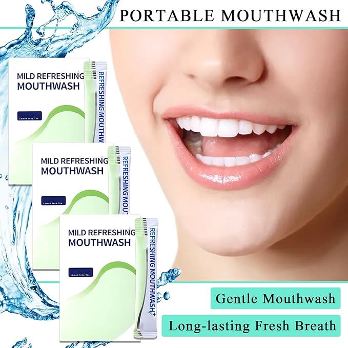 Travel Size Mouthwash,Mini Mouthwash Travel Size Bulk Portable Mouth Wash Set,Individual Small Travel Mouth Wash Packets for Fresh Breath(Pack of 60) A37