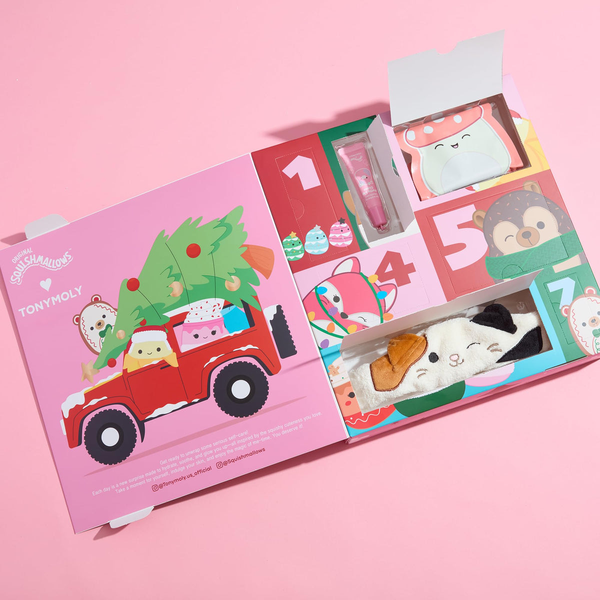 TONYMOLY x Squishmallows Advent Calendar 2025-7-Day Skincare Giftset with Hand Cream, Lip Gloss, Sheet Masks & Cute Holiday Set For Girls