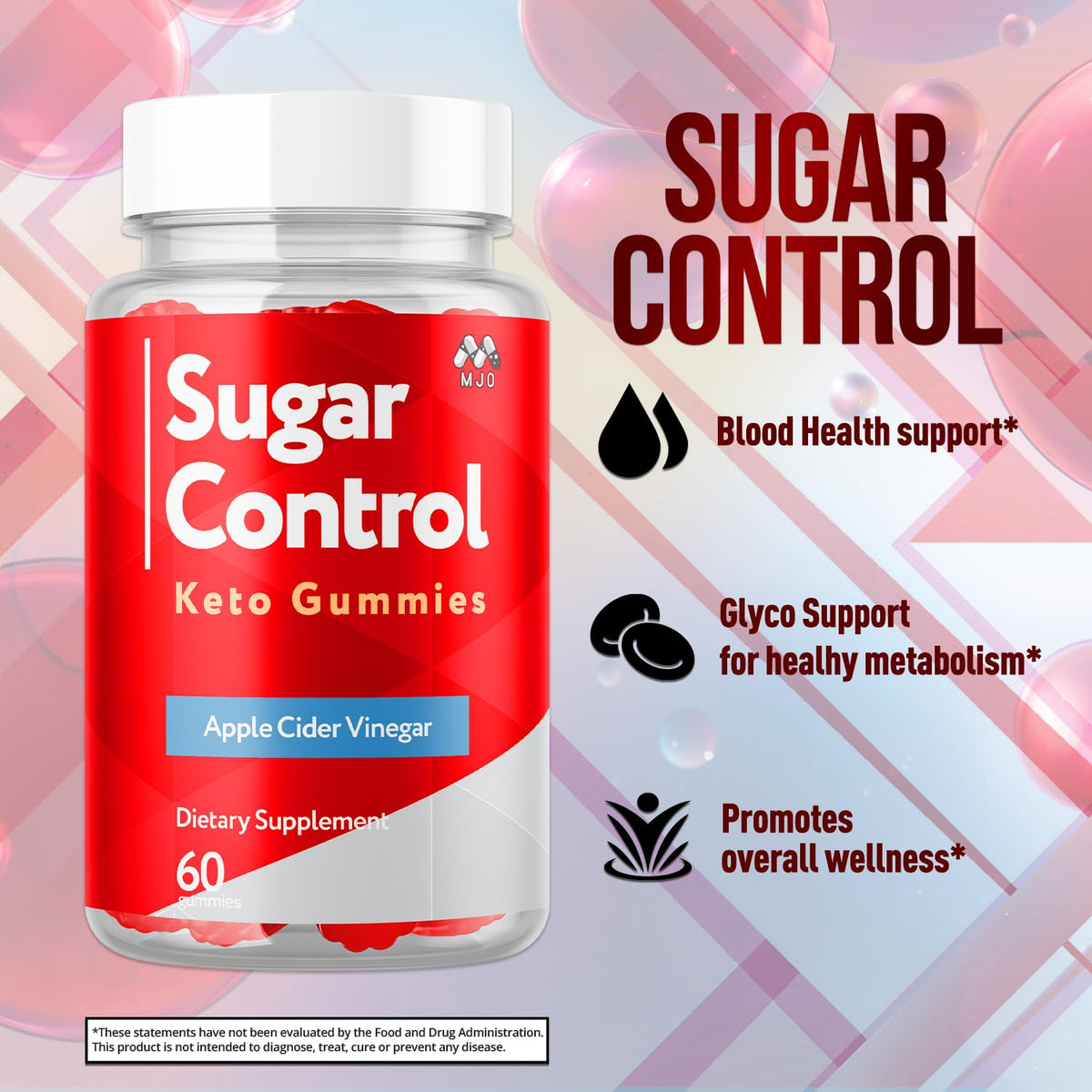(3 Pack) SugarControl Keto Gummies, Official SugarControl Gummys with All Natural Ingredients, Advanced Apple Cider Vinegar Gummy for Health and Wellness, Max Strength Vitamin Supplement (180 Gummies)