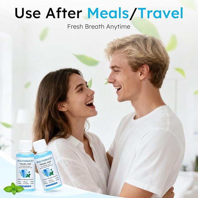 Travel Mouthwash Bulk, 1.2 Oz/35ml Mini Mouthwash Bulk, for Freshening Breath, Easy to Carry, Suitable for Work, Travel, Hotels, Dating Essentials (30-Pack)