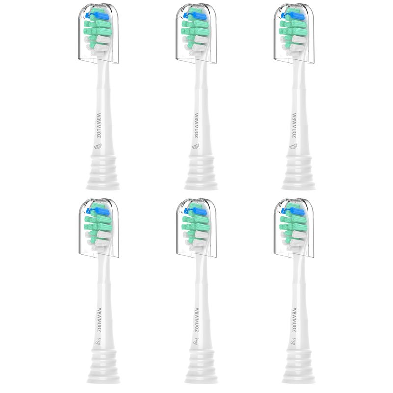 Replacement Toothbrush Heads Compatible with Philips Sonicare Snap-on Electric Brush Heads C2 C1, 6 Pack