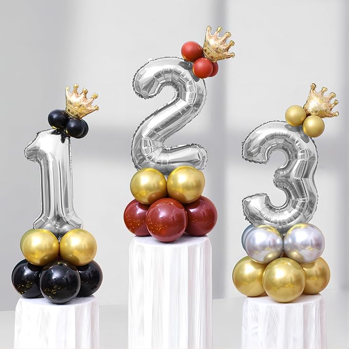40 Inch Silver Number Balloons, Helium Mylar Foil Number Balloons for Birthdays, Number 2 Balloon for Party Wedding Bachelorette Birthday Bridal Shower Anniversary Celebration Party Decorations