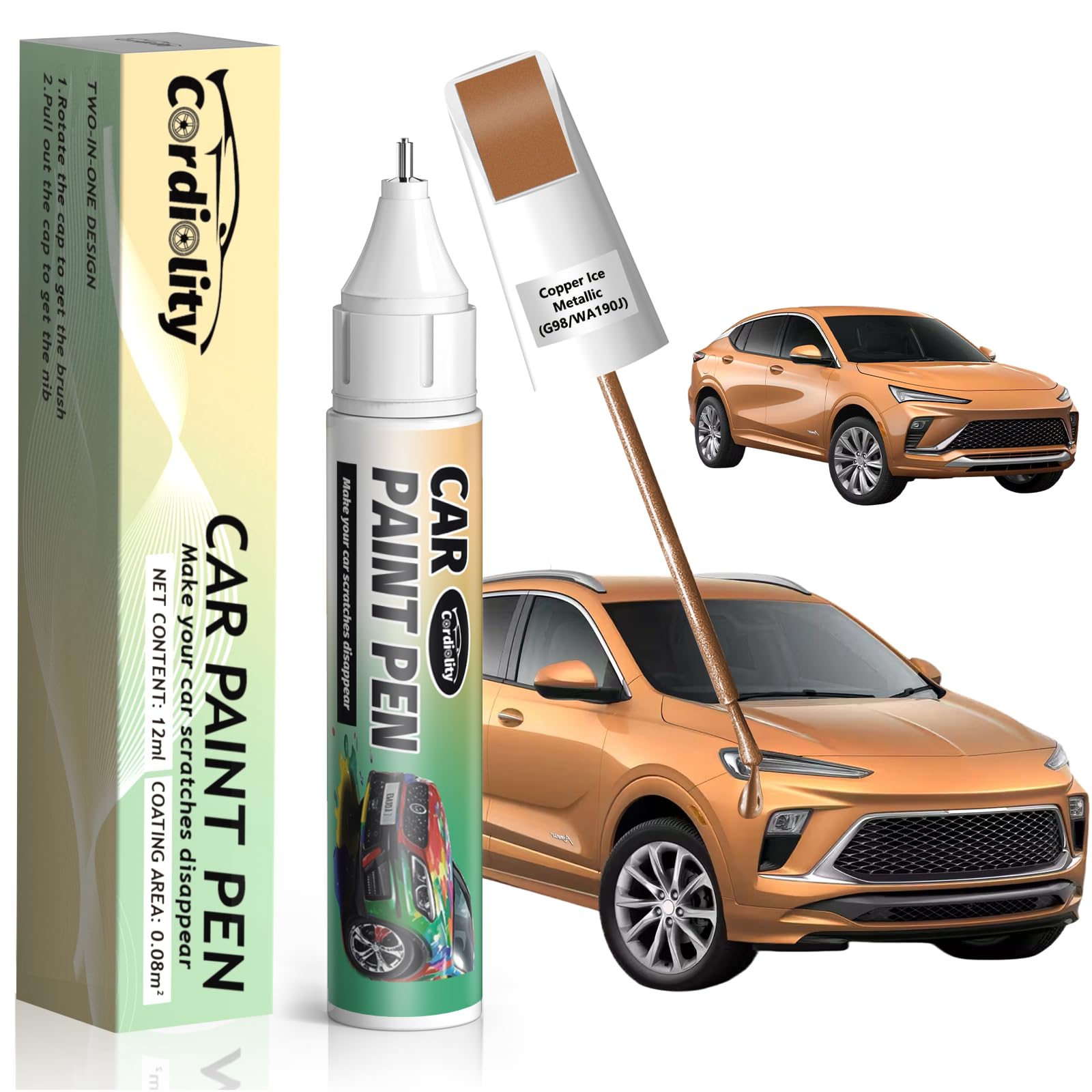 Copper Ice Metallic(G98/WA190J) Touch Up Paint Pen for Buick,Car Paint Scratch Repair Pen Quick and Easy Fix Auto Paint Scratch