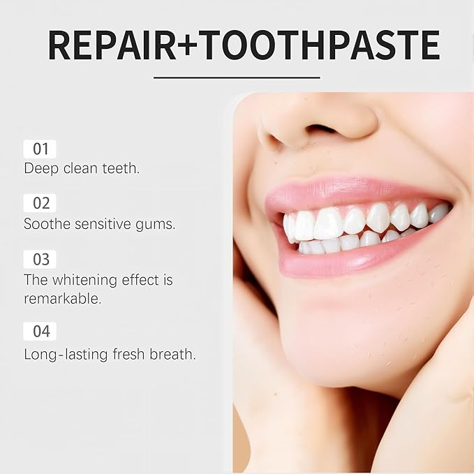 10% Hydroxyapatite Toothpaste for Advanced Enamel Repair & Sensitivity Relief, Fluoride-Free, Fresh Mint, Gentle Daily Toothpaste for Whitening & Fresh Breath (2-Pack)