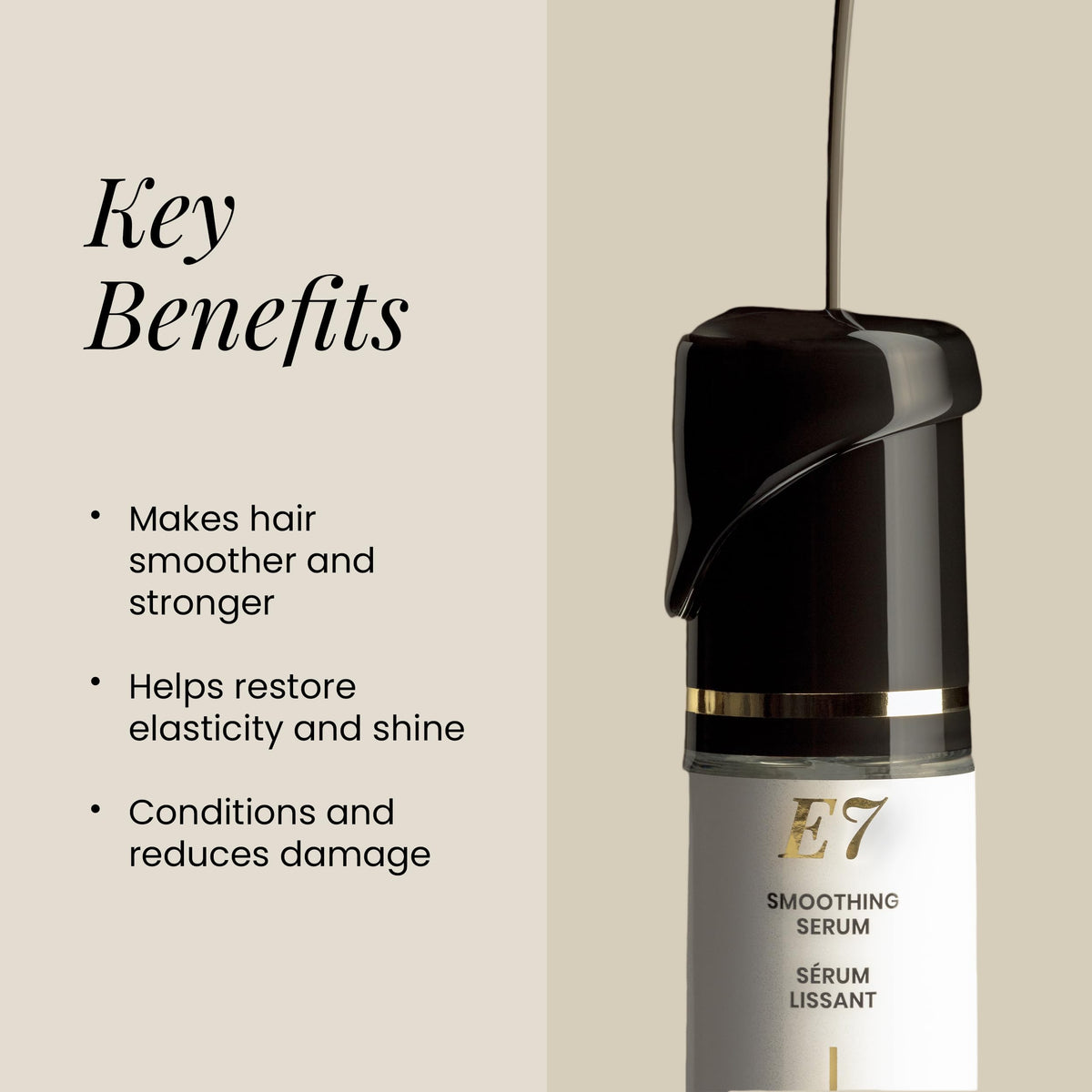 ALOXXI E7 Smoothing Serum, Lightweight Hair Serum with 7 Essential Oils, Smoothes, Strengthens & Adds Shine, for All Hair Types, 3.4 Fl Oz
