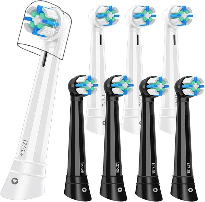 8PCS iO Replacement Heads Compatible with Oral B iO 3 4 5 6 7 8 9 10 Series Electric Toothbrush,IO Toothbrush Heads Compatible with Oral B iO,Medium-Hard bristles Care for Your Teeth