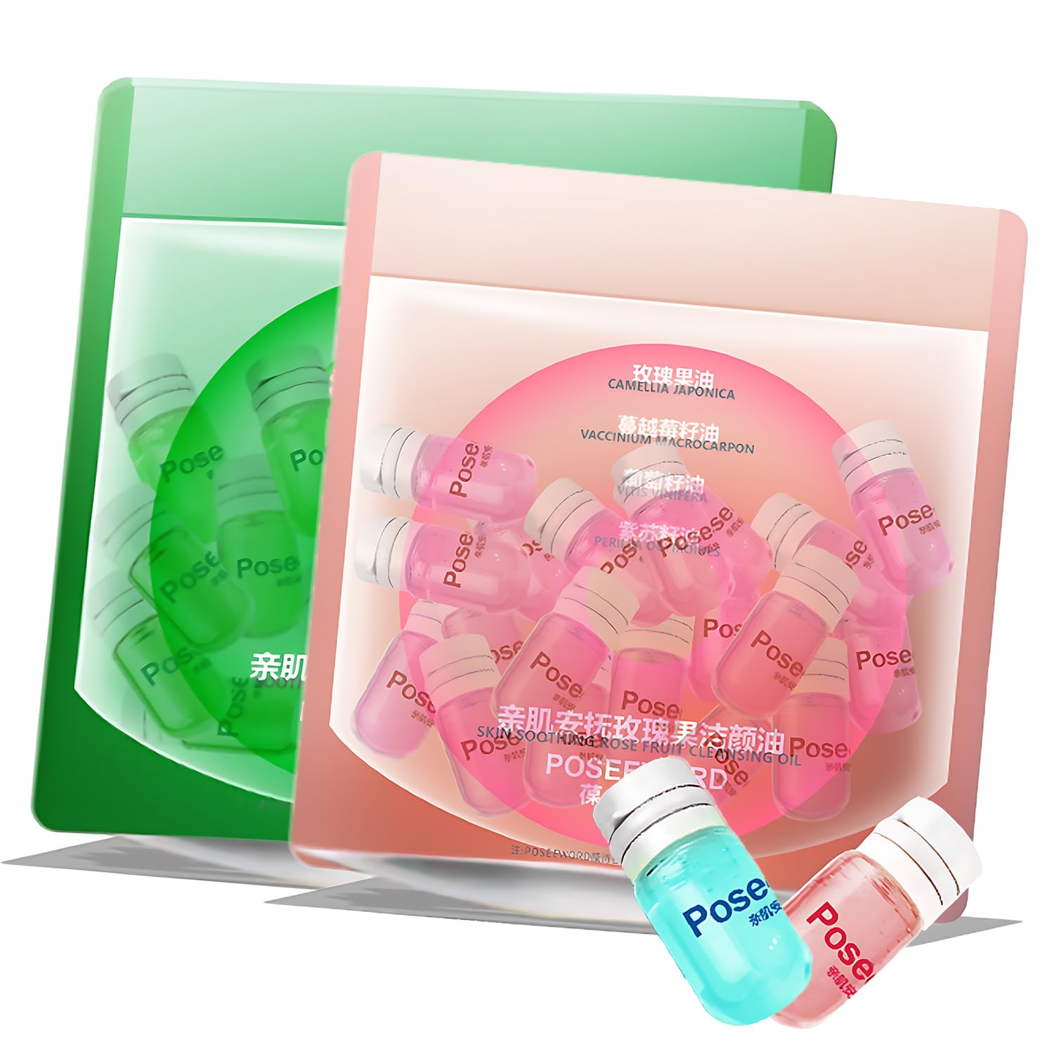 Sigaitwax Natural Makeup Remover OLI,Makeup Remover OLI Mini and Gentle Cleansing Remover Oil for All Skin Types-Nourishing and Gentle,Individually Packaged -Travel-Friendly(Camellia & Rose 40 Pcs)