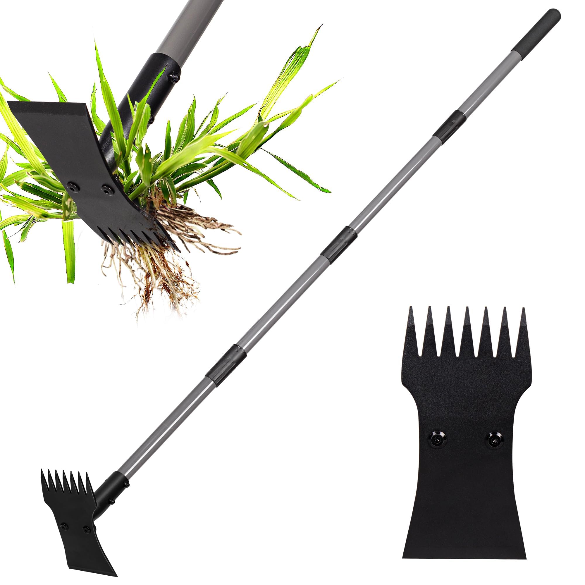 Walensee 2-in-1 Weed Puller Tool and Garden Hoe, Long Handle Weed Rake