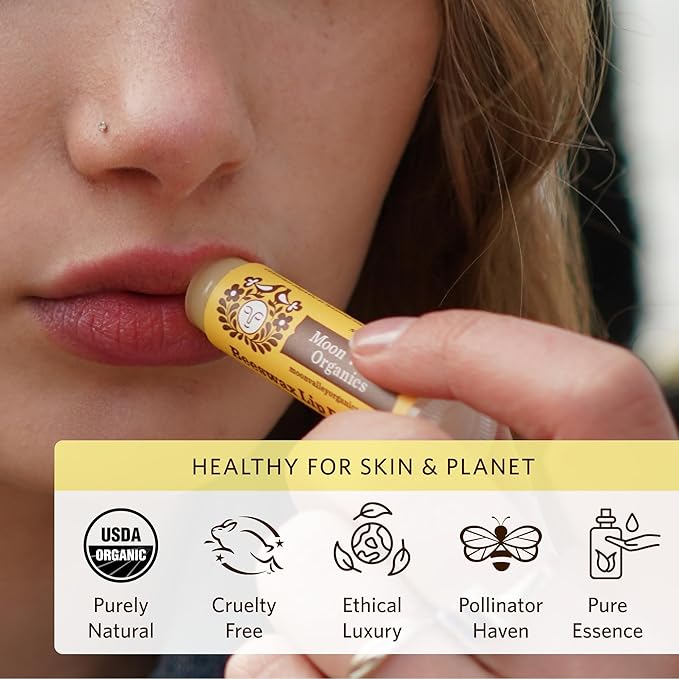 Moon Valley Organics Beeswax Lip Balm for Moisturizing Lips and Cuticles (Vanilla | Lime | Honey | Blackberry | Mint Vanilla, 5-Pack)