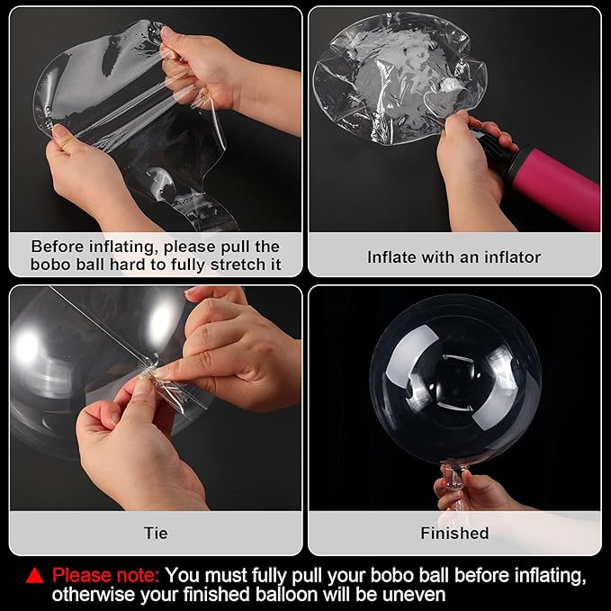 Sumind 40 Pcs Bobo Balloons Clear Balloons for Stuffing Bubble Transparente Burbuja for Valentines Christmas Wedding Birthday Party Decoration(20 Inches)