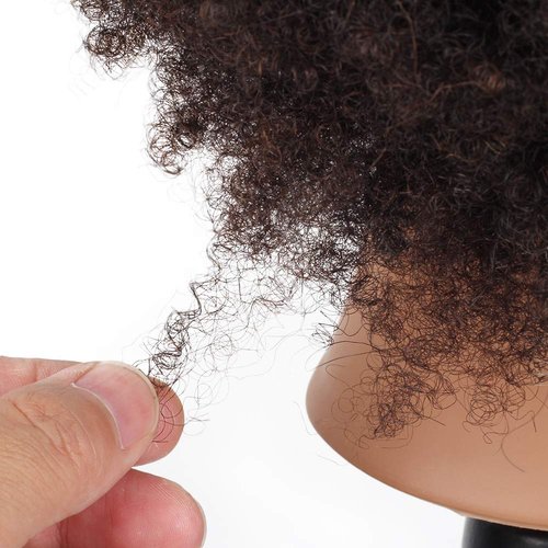 Newshair 14" afro mannequin head for braiding 4C Type 100% Human Hair Curly Hair Hairdresser Training Head African Cosmetology Doll Head for Styling Cornrow Braiding with Clamp Stand