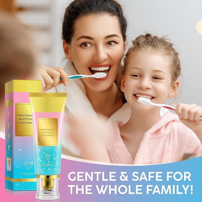 Niacinamide Whitening Toothpaste, Complete Care Toothpaste，Remove Tartar,Remove Tooth Stains,Protects Tooth Enamel,Fresh Breath(3.8 Fl Oz (Pack of 2))
