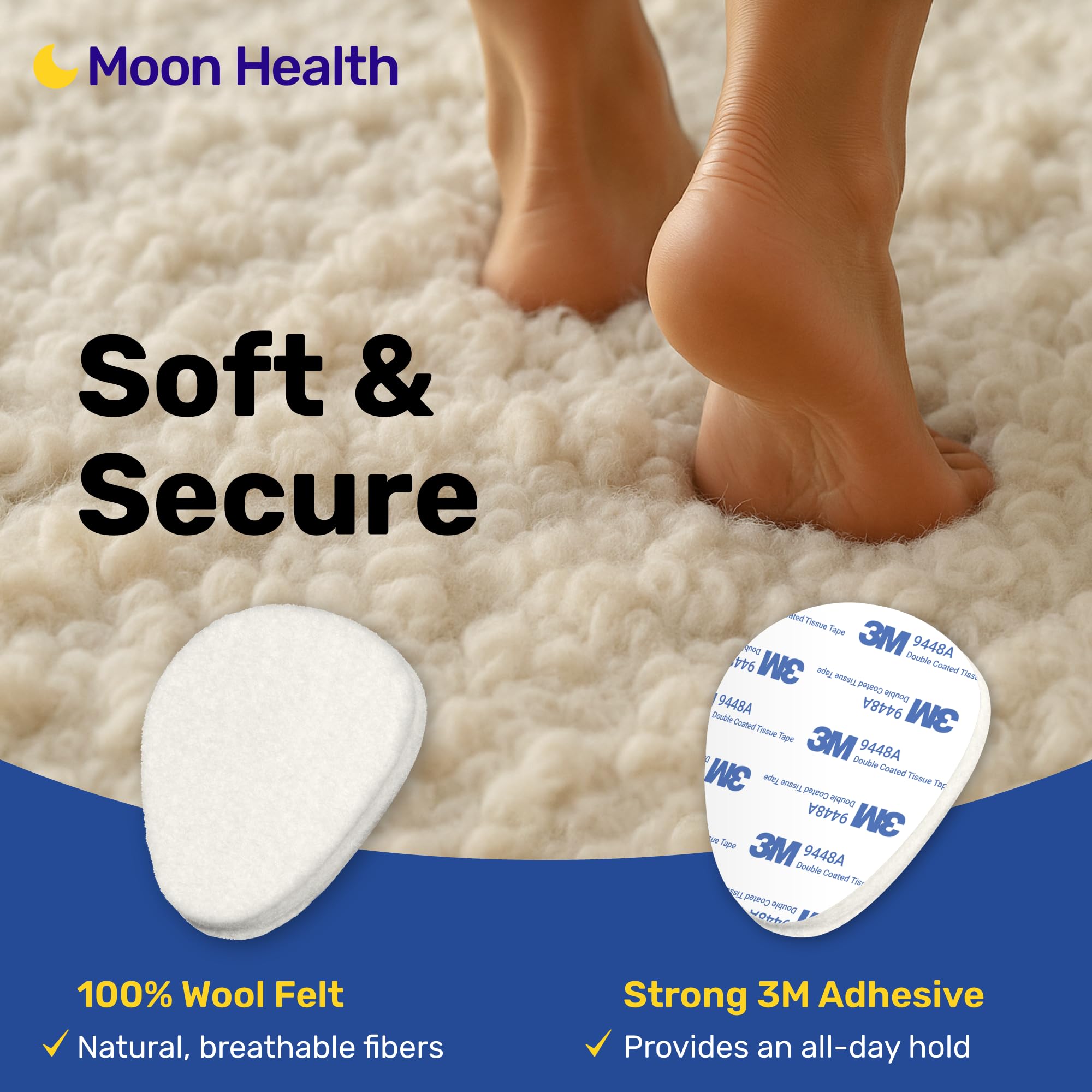 12-Pack Metatarsal Foot Pads for Pain Relief - 1/4” Thick, Ball of Foot Cushions for Women and Men, Forefoot and Sole Support, Metatarsalgia Mortons Neuroma. Metatarsal Pads Ball of Foot Cushions.