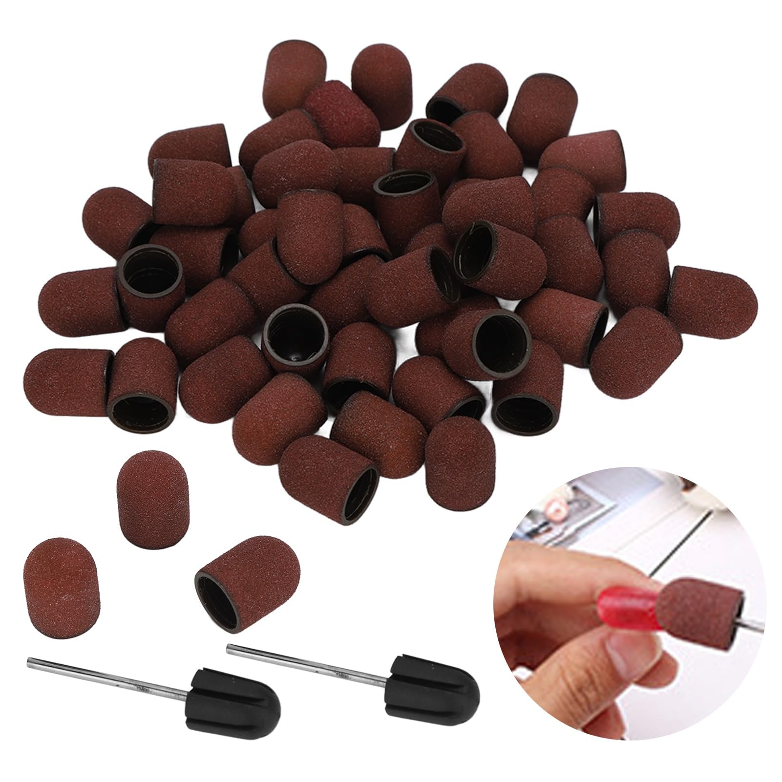 50PCS Nail Drill Bit Set - Sanding Bands for Nails, Professional Polish & Trim, Easy to Use, Compatible with Nail Drill, 20x16mm Size